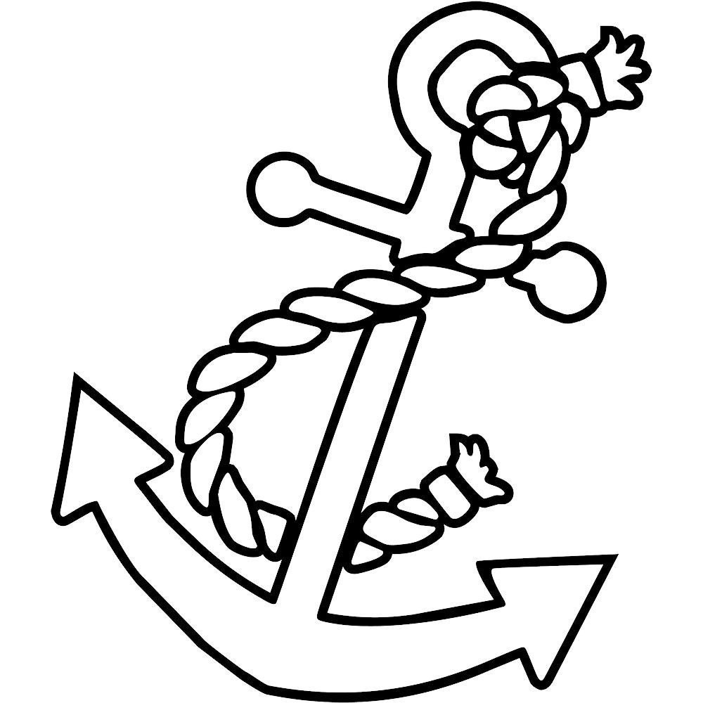 vinyl decal nautical ship anchor with rope boat ocean