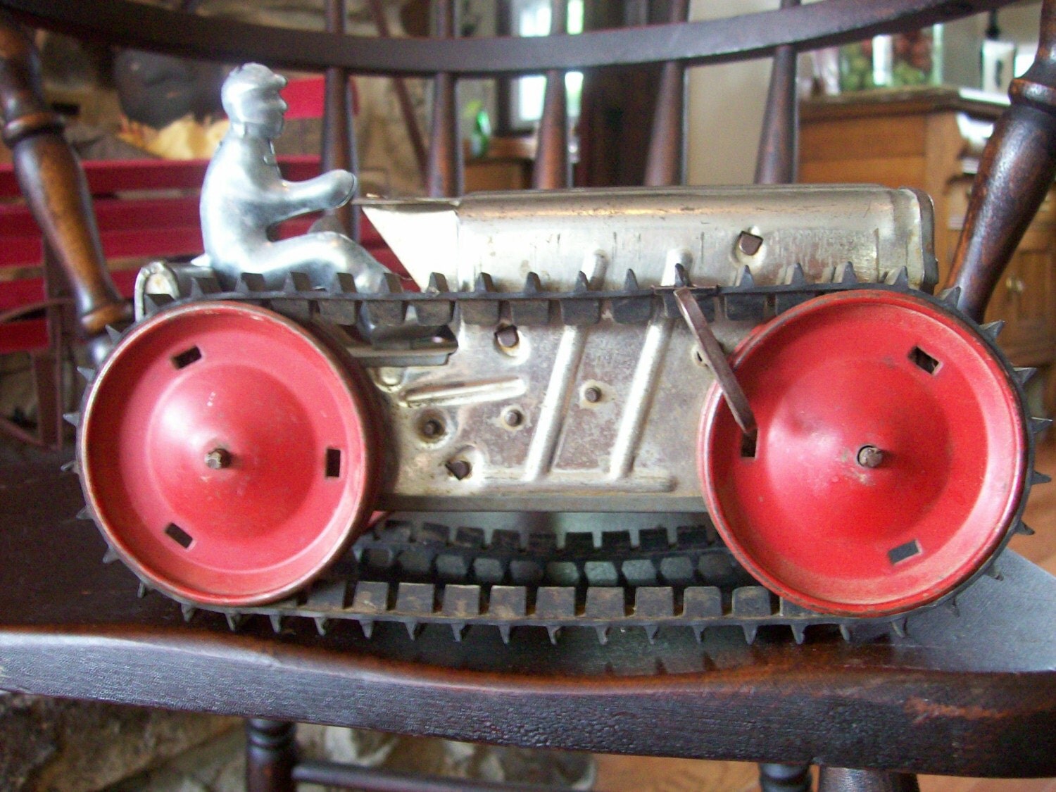 Antique Wind Up Tin Toy Tractor