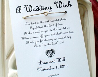 Heart Shape Love Knot - A Wedding Wish - Wish Bracelet Wedding Favor Custom Made for You