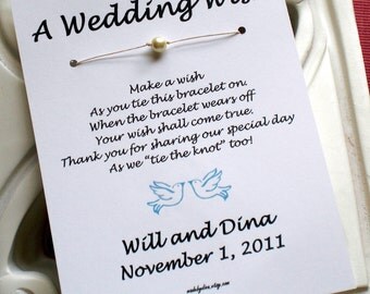 Classic Pearl WISH BRACELET Wedding Favor Custom Made for You