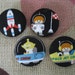 Fabric covered button - 1 1/8 inch sew on buttons - Astronaut - set of 4