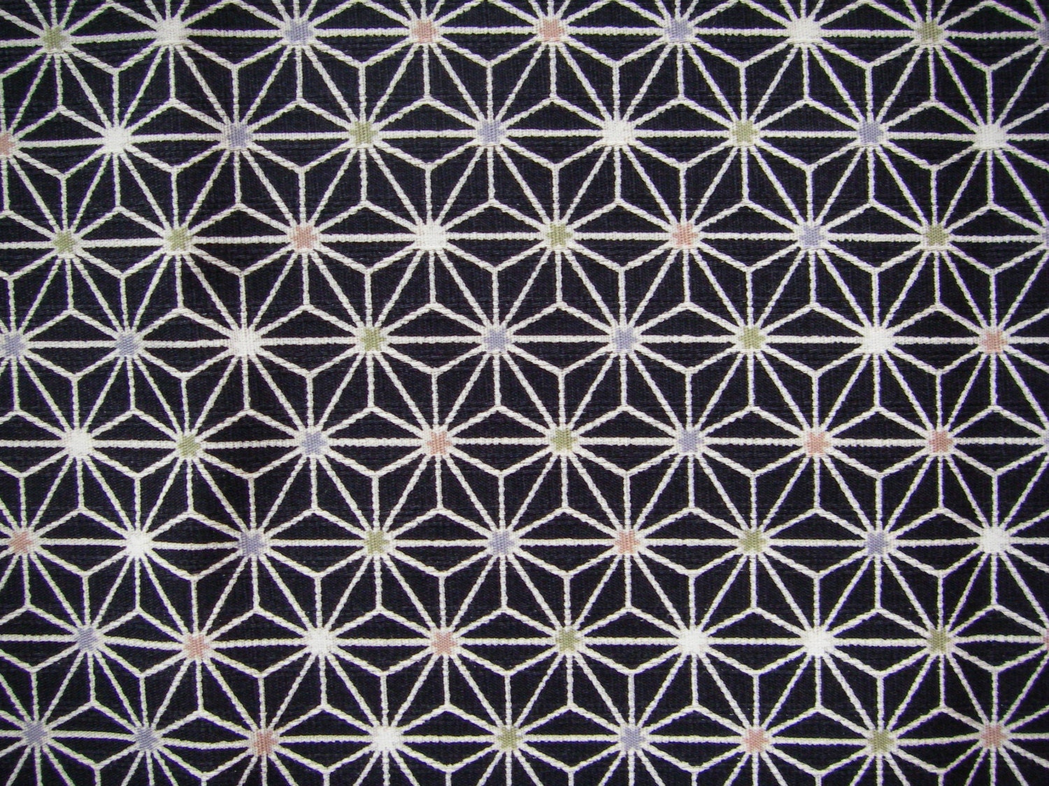 Japanese Hemp Pattern Print Fabric 01 Black