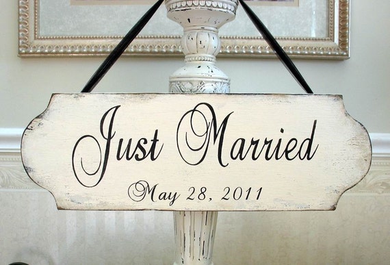 just JUST  Wedding signs rustic handmade date, wooden  with rustic  wedding sign married MARRIED