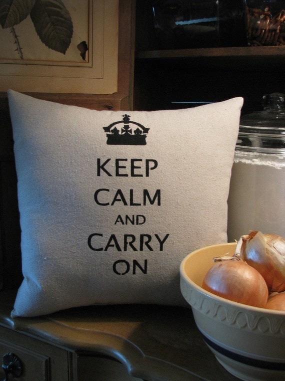 Keep Calm and Carry On pillow by heididevlin on Etsy