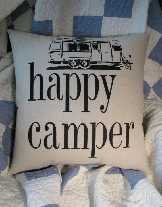 Items similar to Happy Camper pillow on Etsy