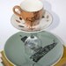 Illustrated Cake Stand, Up-cycled, 'Leaning Italy' SALE