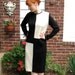Vintage Classy Black and White Color Block DRESS 1980s Size L