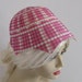 Vintage Magenta PLAID FELT HAT by Chez Henriette 1940s