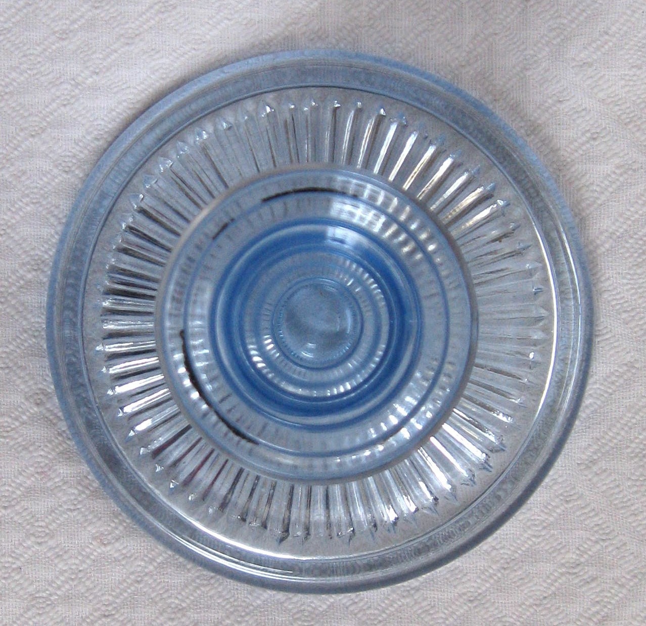 Vintage BLUE DEPRESSION GLASS Candle Holder 1930s