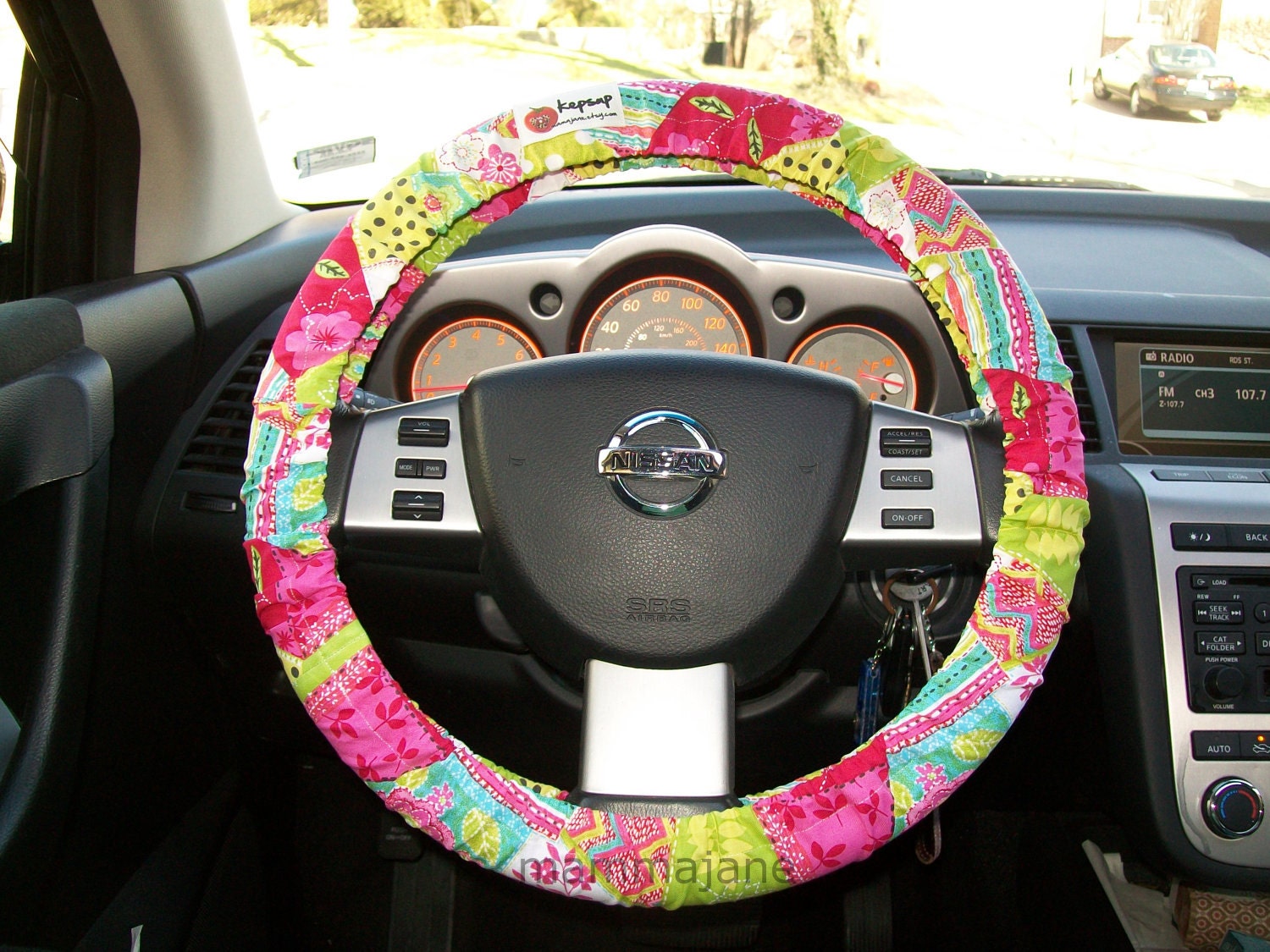 Colorful Patchwork Fabric Steering Wheel Cover