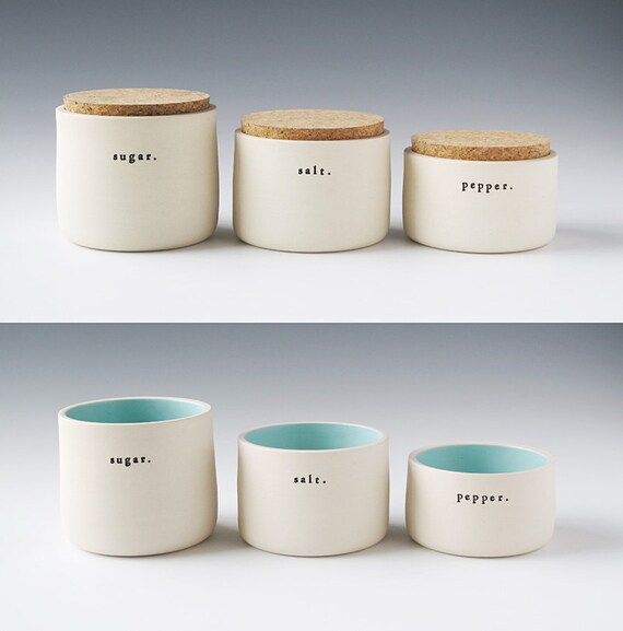 sugar salt & pepper set. by paulova on Etsy