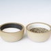 salt and pepper bowls. (black & white)