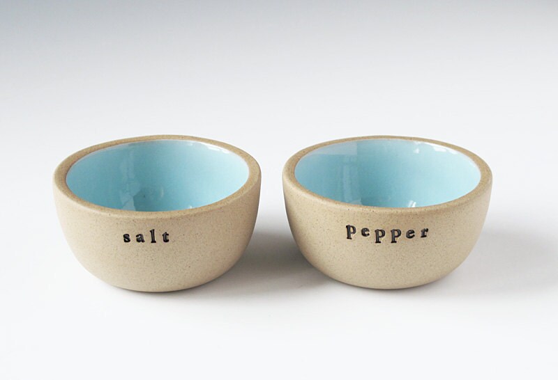 salt and pepper bowls. pacific blue by paulova on Etsy