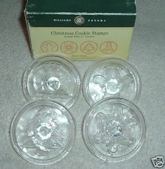 Winter Holiday Glass Cookie Stamp SET of 4
