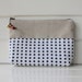 Blue Dots Linen Pouch