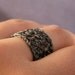 Lace Ring, Crochet Oxidized Sterling Silver Wire, Rady to Ship Size 12