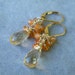 Yellow Citrine Earrings with Carnelian Beads, Gold Citrine Earrings, 14K Citrine Earrings, Chandelier Earrings, Citrine Birhtstone