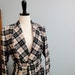 Vintage Pendleton 1950s Womens Bathrobe Wool Tartan plaid Cream, Black, Wine Red