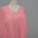 Vintage ShadowLine Peignoir Set, Robe, Nightgown, Pink Flamingo Nylon, Lace Medium