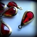 Pretty vintage faceted red drop charms
