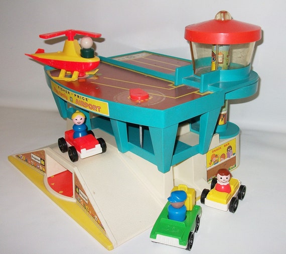 Vintage Fisher Price Play Family Airport Playset toy