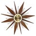 Vintage Starburst Wall Clock - Sunburst Teak Wood Forestville Clock