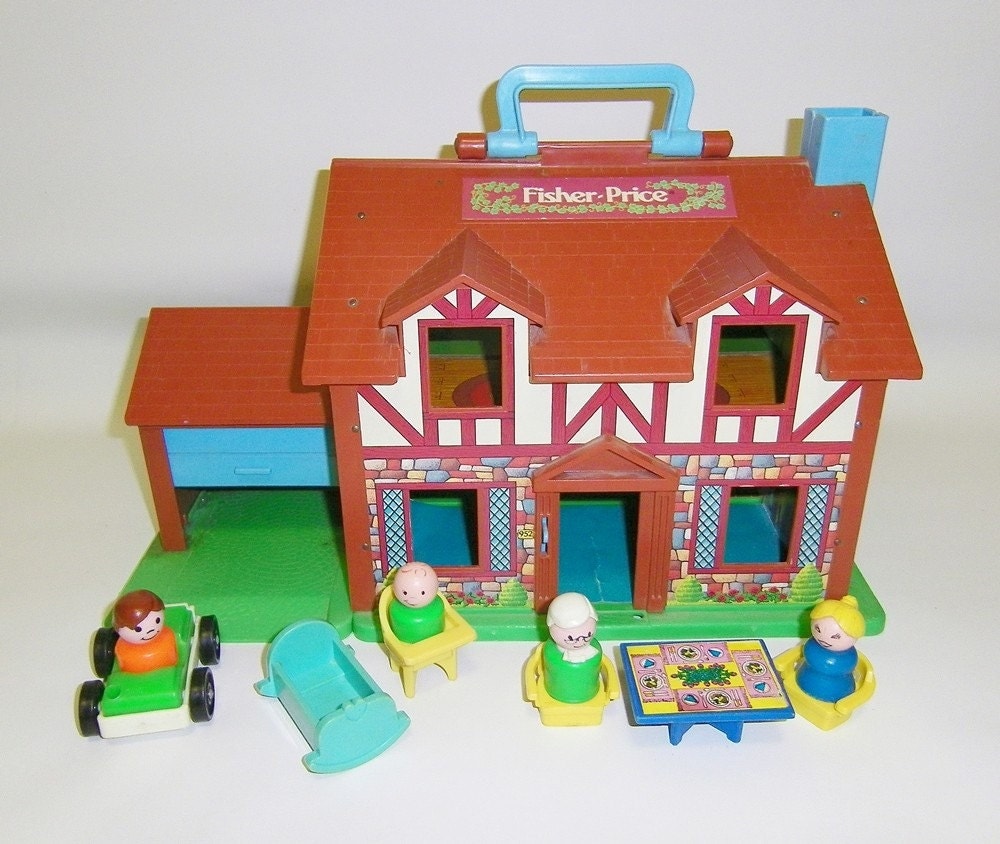 Vintage Fisher Price House Vintage Little People Playset Toy