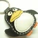 Lovely Penguin Leather Keychain ( black )