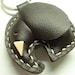 Laura the Elephant Leather Keychain ( Dark Brown )