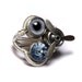 Airship Pirate Steampunk Ring - Blue taxidermy glass EYE - Aquamarine Swarovski Crystal - Propeller - SIZE 7.5 ONLY