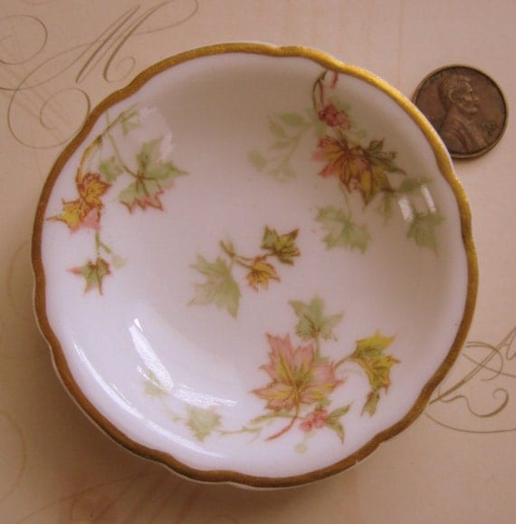 Haviland Limoges France Autumn Leaf Butter Pat Plate