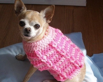 Immediate Download - PDF Crochet Pattern for the Cotton Candy Dog Sweater