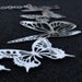 Silver Butterfly necklace - whimsical silhouette - statement necklace