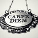 Carpe Diem necklace - Carpe Noctem necklace - reversible - text - metalwork - baroque jewelry