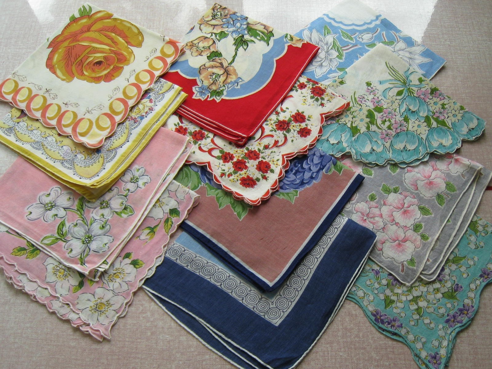 Lot of 12 Ladies Handkerchiefs
