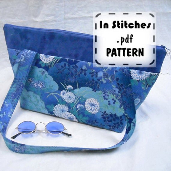 Zipper Shoulder PDF Purse Pattern-EASY Zippy Tote Tutorial-DIY Purse