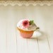 Dessert Jewelry - Medium Pink Gerbera Daisy Cupcake Ring - Valentines Gift - Gift For Her