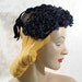 Vintage 1960s 60s Navy Blue Floral Hat by Carene