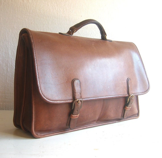 coach brown leather briefcase