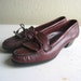 vintage shoes / burgundy loafers / size US 8