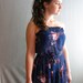 80's dress / strapless cobalt blue / m-l