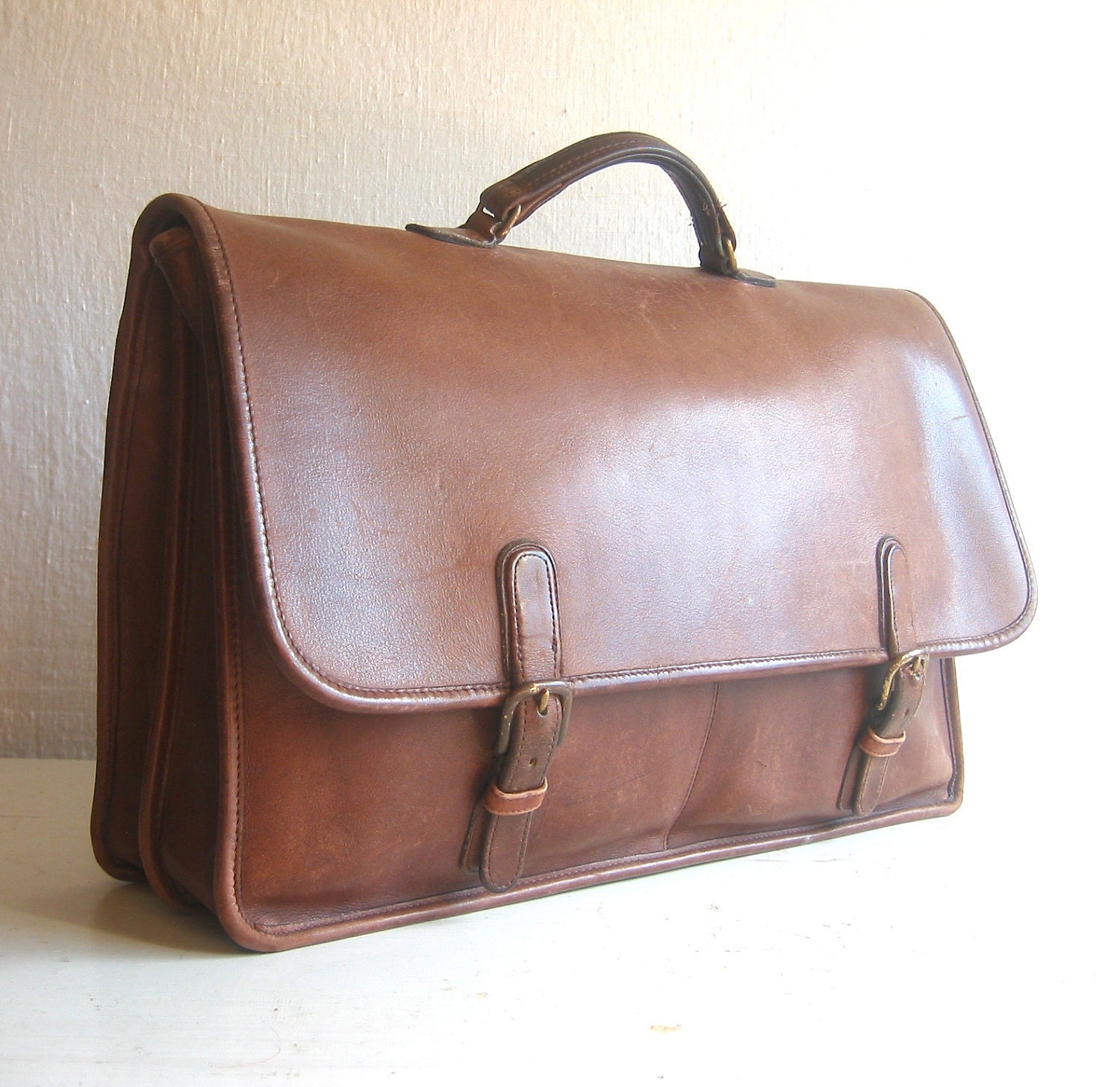 coach briefcase brown