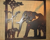Elephants-Metal Art-Safari Art-Home Decor