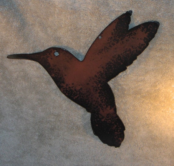 Hummingbird in Flight Metal Wall Decor Suitable for Indoors