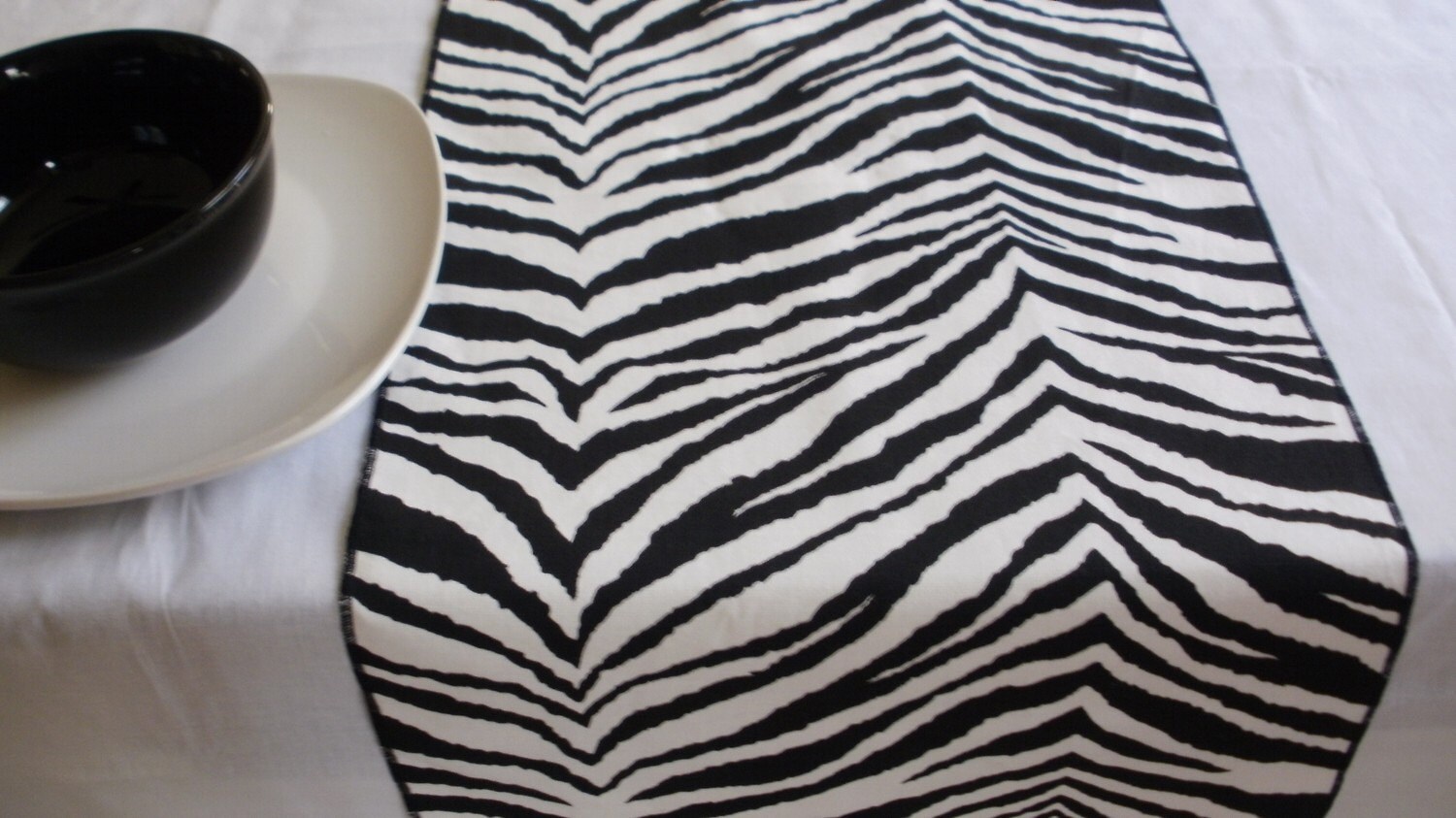 Custom listing for freitla One lined ZEBRA TABLE RUNNER