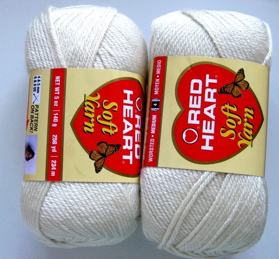 Red Heart Soft yarn WHITE medium worsted weight by crochetgal