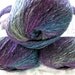 Boutique Midnight, Wool blend yarn, AURA, worsted weight, mauve, teal, purple, metallic hints