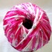Diamond Lase Ribbon yarn, fushcia pink white with diamond embellishments, bridal ribbon, Ice Yarns, 17510