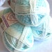 Red Heart Sweet Baby yarn, Wading Pool, soft worsted weight, blue, white, 18 balls, RESERVED