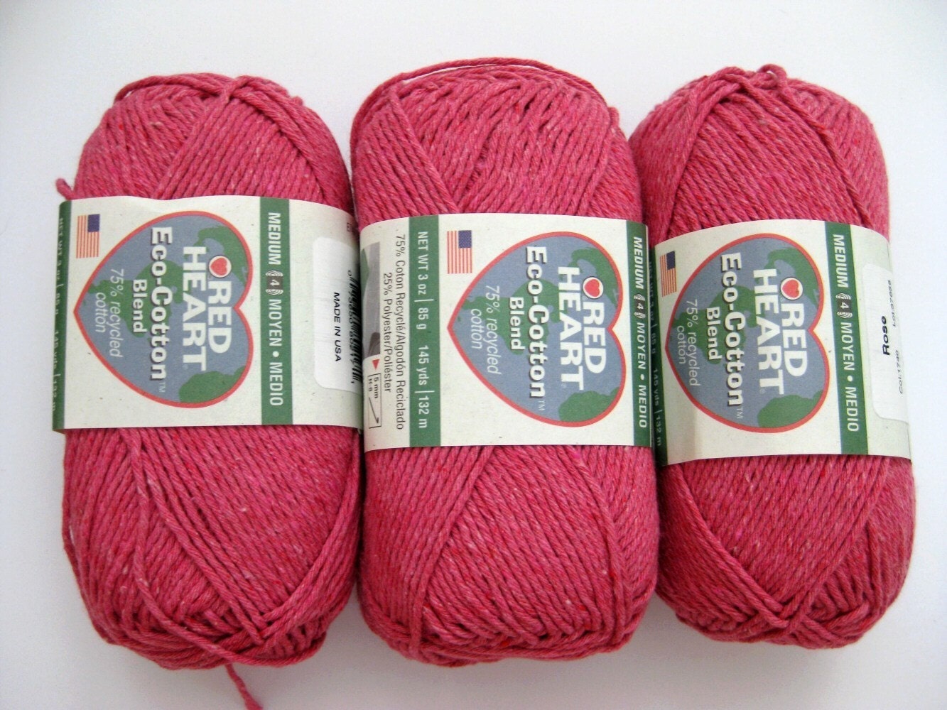 Red Heart Eco Cotton Blend Yarn Rose from recycled by crochetgal